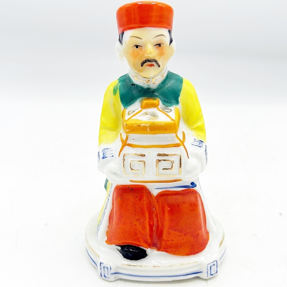 Vintage Occupied Japan Incense Burner Man Holding‎ a Box